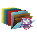 Smead Six-Section Pressboard Top Tab Classification Folders, Six SafeSHIELD Fasteners, 2 Dividers, Letter Size, Assorted, 10/Box (SMD14025) View Product Image