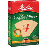 Melitta Super Premium No. 4 Coffee Filters - Gluten-free, Double Crimped, Disposable, Burst Resistant, Tear Resistant - 100 / Pack Product Image 