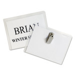 C-Line Laser/Inkjet Clip Style Badge Holder Kits - 3" Height x 4" Width - Vinyl - Clear Product Image 
