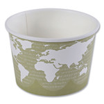 Eco-Products World Art Renewable and Compostable Food Container, 16 oz, 4.05" Diameter x 3" h, Seafoam, Paper, 25/Pack, 20 Packs/Carton View Product Image