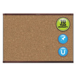 Prestige 2 Magnetic Cork Bulletin Board, 48 X 36, Mahogany Frame (QRTMC244MP2) View Product Image