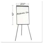 MasterVision Basic Tripod Melamine Presentation Easel, 22.5" x 42", White Surface, Black Plastic/Steel Frame View Product Image