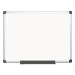 MasterVision Value Lacquered Steel Magnetic Dry Erase Board, 48" x 36", White Surface, Satin Aluminum Frame View Product Image