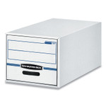 Bankers Box STOR/DRAWER Basic Space-Savings Storage Drawers, Legal Files, 16.75" x 19.5" x 11.5", White/Blue, 6/Carton View Product Image