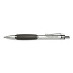 AbilityOne 7520014457226, SKILCRAFT Precision 305 Ballpoint Pen, Retractable, Medium 1 mm, Black Ink, Silver Barrel, Dozen View Product Image