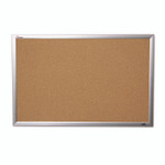 AbilityOne 7195014840010, SKILCRAFT Cork Board, 48" x 36", Tan Surface, Anodized Aluminum Frame Product Image 