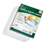 AbilityOne 7530015144904, SKILCRAFT Recycled Laser and Inkjet Labels, Inkjet/Laser Printers, 1 x 2.63, White, 30/Sheet, 100 Sheets/Box View Product Image