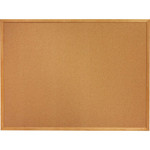 SKILCRAFT Cork Board, Vertical/Horizontal, 18"x24", Tan/Oak (NSN5679519) Product Image 