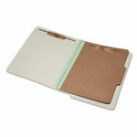 AbilityOne 7530015907106 SKILCRAFT End Tab Classification Folders, 2" Expansion, 1 Divider, 4 Fasteners, Letter Size, Light Green, 10/BX Product Image 