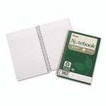 AbilityOne 7530016002013, SKILCRAFT Recycled Notebook, 1-Subject, Medium/College Rule, Green Cover, (80) 7.5 x 5 Sheets, 6/Pack Product Image 