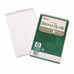 AbilityOne 7530016002029, SKILCRAFT Recycled Steno Pad, Gregg Rule, Green Cover, 60 White 6 x 9 Sheets, 6/Pack Product Image 