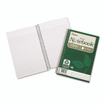 AbilityOne 7530016002017, SKILCRAFT Recycled Notebook, 1-Subject, Medium/College Rule, Green Cover, (80) 9.5 x 6 Sheets, 3/Pack Product Image 
