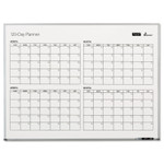 AbilityOne 7110016222133, SKILCRAFT 4-Month Dry Erase Calendar, 48" x 36", White Surface, Satin Aluminum Frame Product Image 
