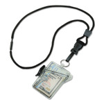 AbilityOne 8455016259782, SKILCRAFT Waterproof Multiple ID Holder with Lanyard, Clear, Dozen View Product Image