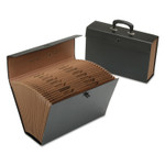 AbilityOne 7520016598744 SKILCRAFT Alpha/Subject 4.5" Expansion Storage File, 19 Section,Twist-Lock Closure,1/3-Cut Tab,Legal Size,Black Product Image 