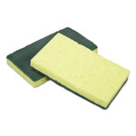 AbilityOne 7920016634340, SKILCRAFT Cellulose Scrubber Sponge, 2.75 x 4.5, 0.7 Thick", Yellow/Green, 3/Pack Product Image 