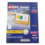 AbilityOne 7530016878444, SKILCRAFT AVERY Clean Edge Business Cards, Laser, 3.5 x 2, White, 200 Cards, 10 Cards/Sheet, 20 Sheets/Pack Product Image 