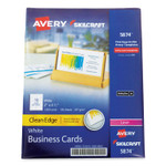 AbilityOne 7530016880800, SKILCRAFT AVERY Clean Edge Business Cards, Laser, 3.5 x 2, White, 1,000 Cards, 10 Cards/Sheet, 100 Sheets/Box Product Image 