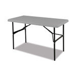 AbilityOne 7105016976843, SKILCRAFT Blow Molded Folding Tables, Rectangular, 48w x 24d x 20h, Gray View Product Image