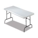 AbilityOne 7105016976844, SKILCRAFT Blow Molded Folding Tables, Rectangular, 60w x 30d x 29h, Gray View Product Image