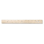 Westcott Three-Hole Punched Wood Ruler English and Metric With Metal Edge, 12" Long (ACM10702) View Product Image