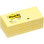 Post-it Notes Original Notepads - 1 3/8" Flag/Note Width x 1 7/8" Flag/Note Length - Rectangle - 100 Sheets per Pad - Unruled - Canary Yellow Product Image 