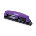Bostitch 12-Sheet EZ Squeeze Three-Hole Punch, 9/32" Holes, Purple/Black View Product Image