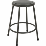 Lorell Metal Shop Stool - Vinyl Seat Material - Light Gray - Metal - (LLR83081) Product Image 