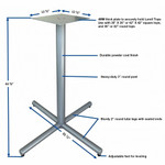 Lorell Hospitality/Conference X-Base - 40.8" Height x 45" Width - (LLR61642) Product Image 