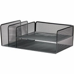 Lorell 4-Tier File Organizer - 4 Tier(s) - Horizontal/Vertical - Desktop - Black - Steel Mesh Product Image 