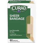 Curad Sheer Bandage Strips - - 0.75" Width x 3" Length - Sheer, Clear - Fabric Product Image 