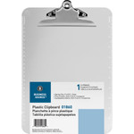 Business Source Spring Clip Plastic Clipboard - 8 1/2" x 11" Sheet Size - (BSN01860) View Product Image