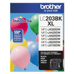Brother LC203BK Innobella High-Yield Ink, 550 Page-Yield, Black (BRTLC203BK) View Product Image
