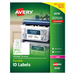Avery Durable Permanent ID Labels with TrueBlock Technology, Laser Printers, 2 x 2.63, White, 15/Sheet, 50 Sheets/Pack (AVE6578) View Product Image