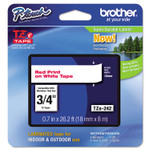 Brother P-Touch TZe Standard Adhesive Laminated Labeling Tape, 0.7" x 26.2 ft, Red on White View Product Image