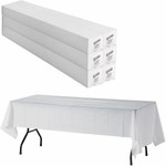 Genuine Joe Banquet-Size Plastic Tablecover - 300 ft Length x 40" Width - Plastic - White - (GJO10324CT) Product Image 