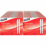 Genuine Joe Heavyweight Disposable Knives - Disposable - White - 100/Box Product Image 