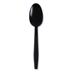 Boardwalk Heavyweight Wrapped Polypropylene Cutlery, Teaspoon, Black, 1,000/Carton View Product Image