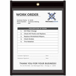 C-Line Vinyl File Pocket - 9" x 12" - Pressboard, Vinyl, Metal - Clear, Black - Reinforced, Heavy Duty Product Image 