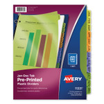 Avery Durable Preprinted Plastic Tab Dividers, 12-Tab, Jan. to Dec., 11 x 8.5, Assorted, 1 Set (AVE11331) View Product Image