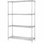 Lorell Industrial Wire Shelving - 36" Width x 24" Depth x 72" Height - Steel - Chrome Product Image 