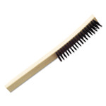 AbilityOne 7920002915815, SKILCRAFT Wire Deburring Brush, Black Carbon Steel Bristles, 6.75" Brush, 13.5" Tan Plastic Handle View Product Image