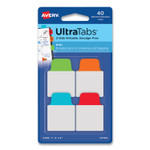 Avery Ultra Tabs Repositionable Tabs, Mini Tabs: 1" x 1.5", 1/5-Cut, Assorted Colors, 40/Pack (AVE74760) View Product Image