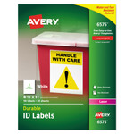 Avery Durable Permanent ID Labels with TrueBlock Technology, Laser Printers, 8.5 x 11, White, 50/Pack (AVE6575) View Product Image