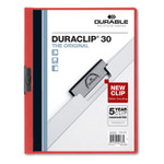 Durable DuraClip Report Cover, Clip Fastener, 8.5 x 11 , Clear/Red, 25/Box (DBL220303) View Product Image