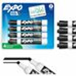 Expo Dry Erase Chisel Tip Markers - Chisel Marker Point - Erasable - Black Ink - Dry View Product Image