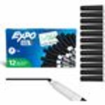 Expo Low-Odor Dry Erase Markers - Fine Marker Point - Erasable - Black Ink - Dry View Product Image