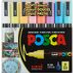 uniball POSCA Paint Marker - 1.8 mm Fine Bullet, 2.5 mm Marker Point - Erasable - Washable - White, Yellow, Apricot, Pink, Lavender, Blue, Green Ink - Water Based View Product Image