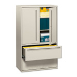 HON Brigade 700 Series Lateral File, Three-Shelf Enclosed Storage, 2 Legal/Letter-Size File Drawers, Gray, 42" x 18" x 64.25" View Product Image