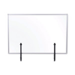MasterVision Protector Series Glass Aluminum Desktop Divider, 47.2 x 0.16 x 35.4, Clear View Product Image